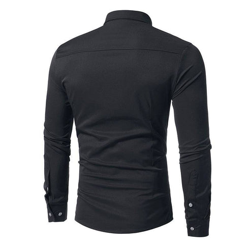 Wedding Tuxedo Shirt Men Brand Fashion Slim Fit Long Sleeve Mens Dress Shirts